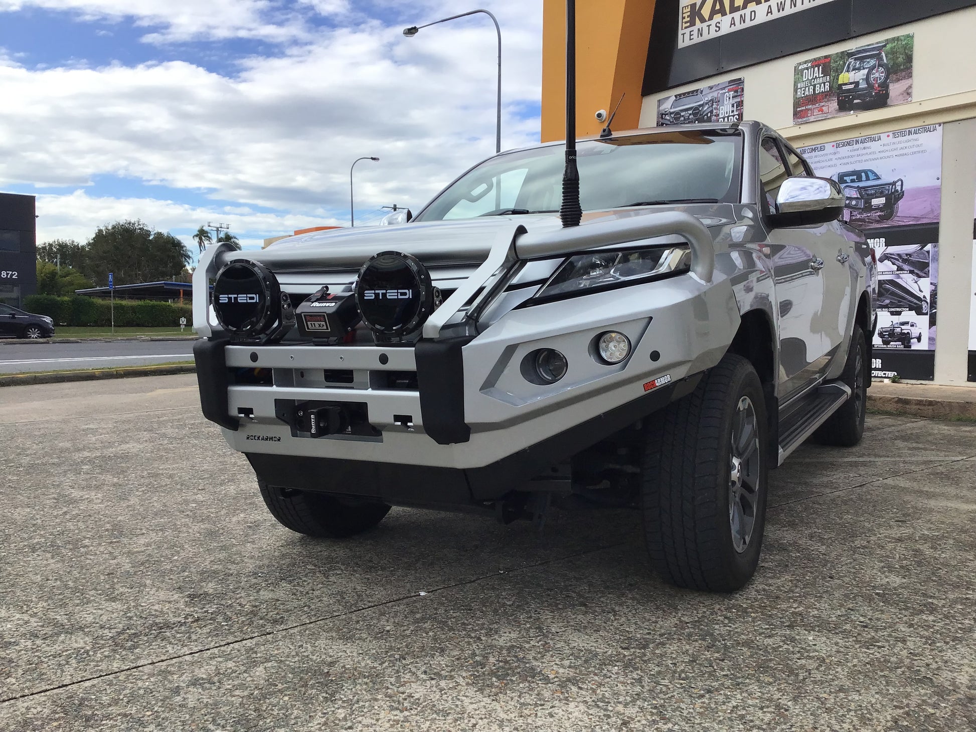 Bull Bar with Winch, Spotlights, Rated Recovery Points