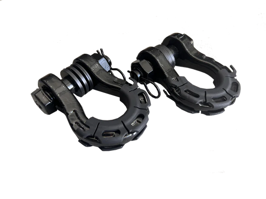 8 TONNE 4X4 RATED RECOVERY SHACKLES | PAIR (BLACK)