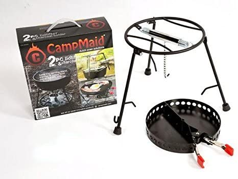 Camp Maid 2PC Dutch Oven Lid Lifter Charcoal Holder Stand Grill