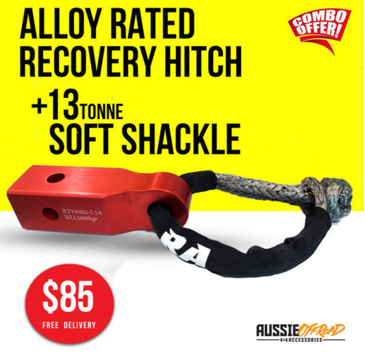Alloy Rated Recovery Hitch + 13 tonne Soft Shackle Combo