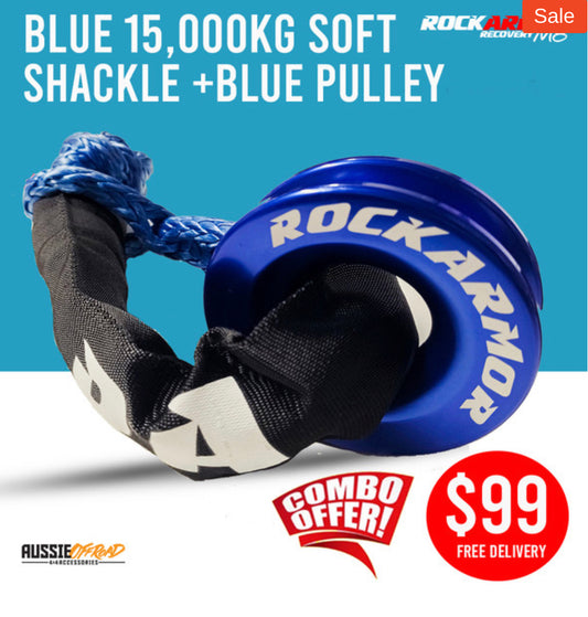 15000kg Soft Shackle + Blue Soft Shackle Pulley